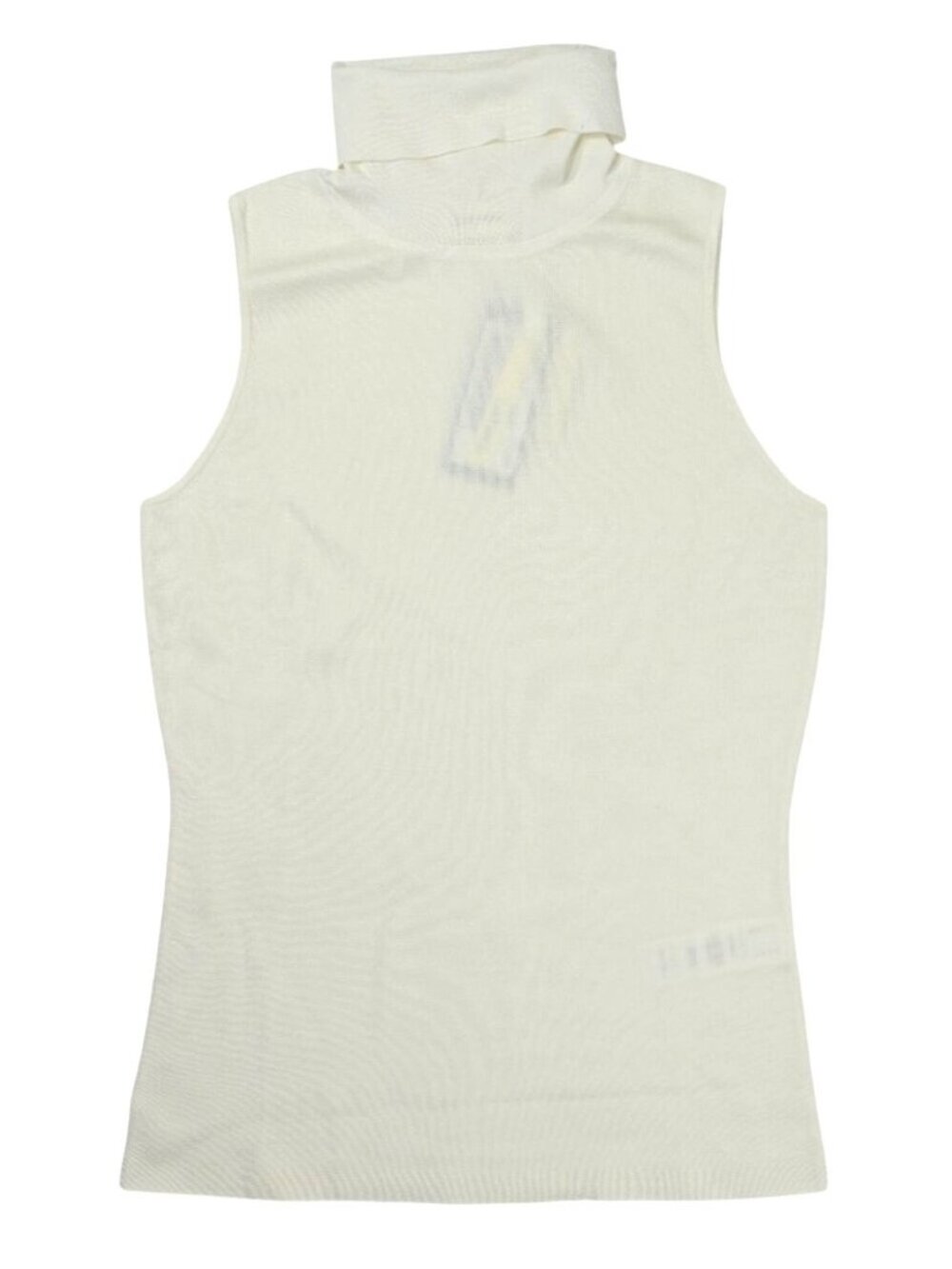 Lilysilk Minimalist Sleeveless Turtleneck Top in Cream white